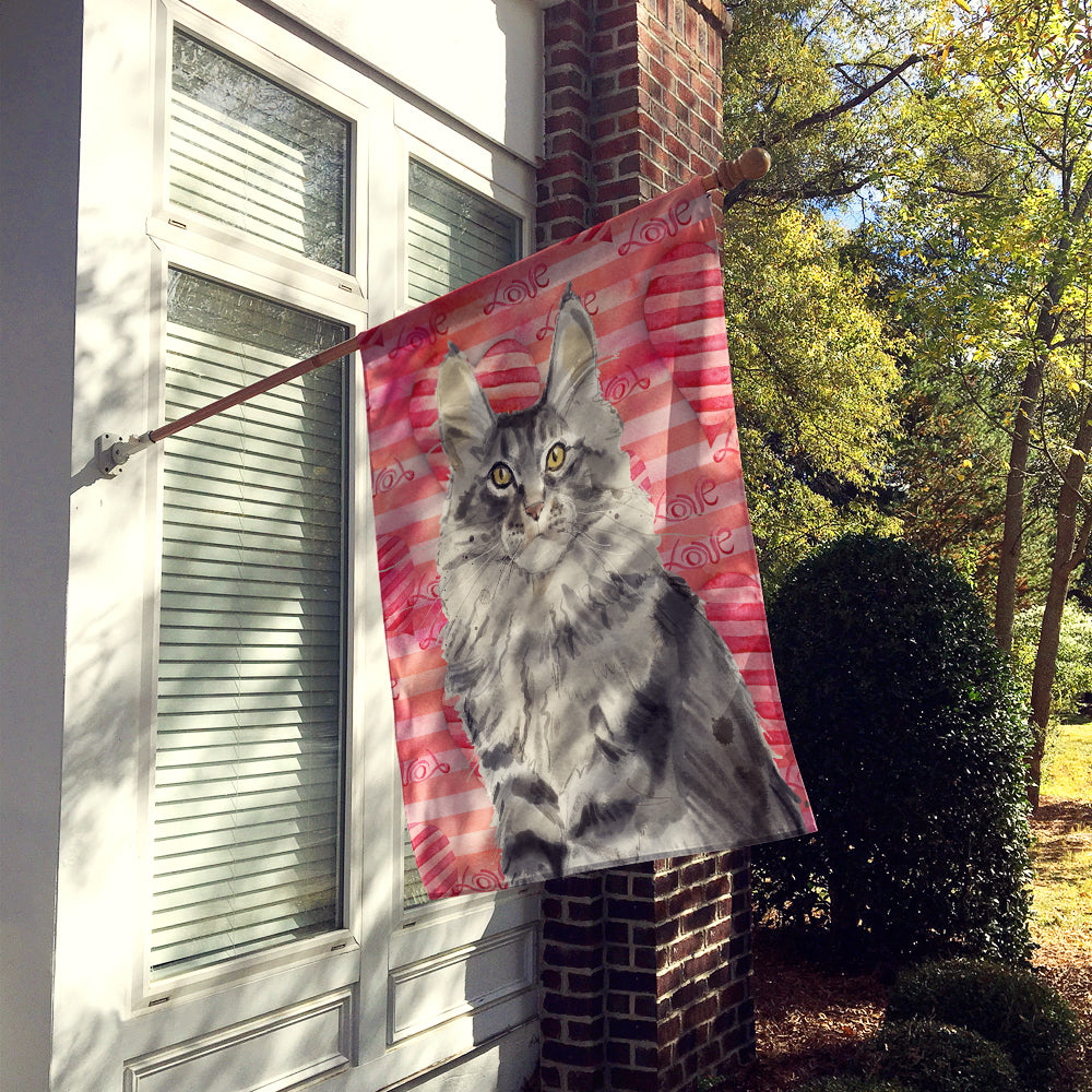 Maine Coon Cat Love Flag Canvas House Size CK3049CHF