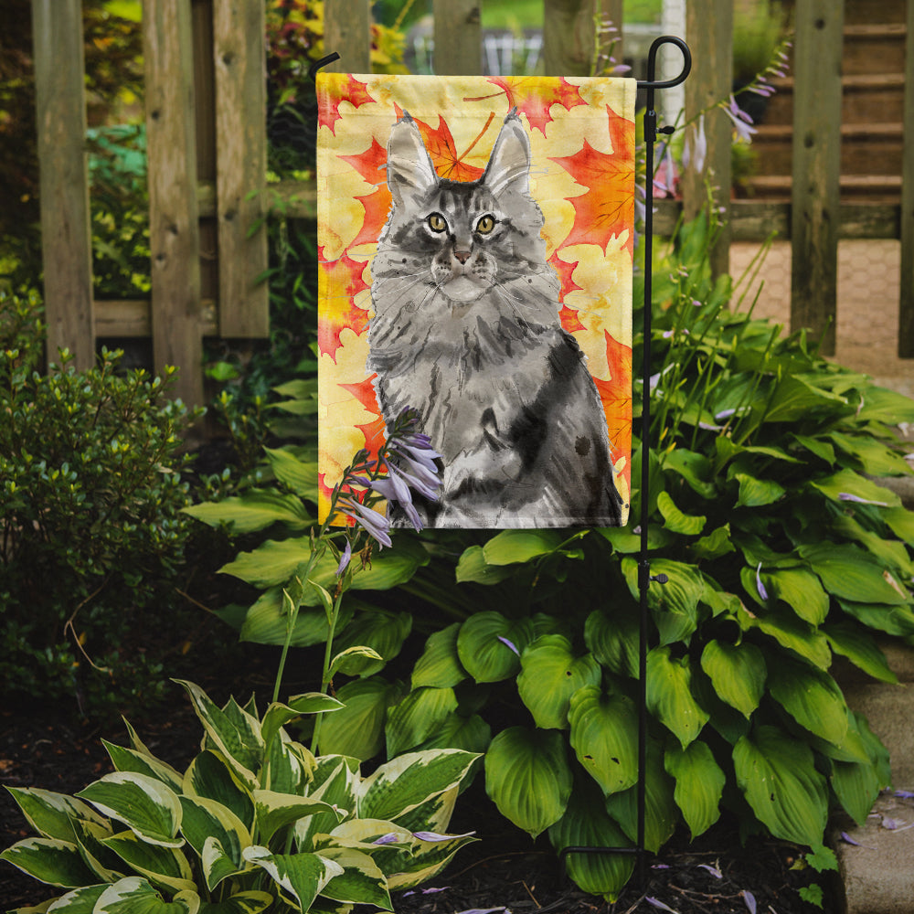 Maine Coon Fall Leaves Flag Garden Size CK3079GF