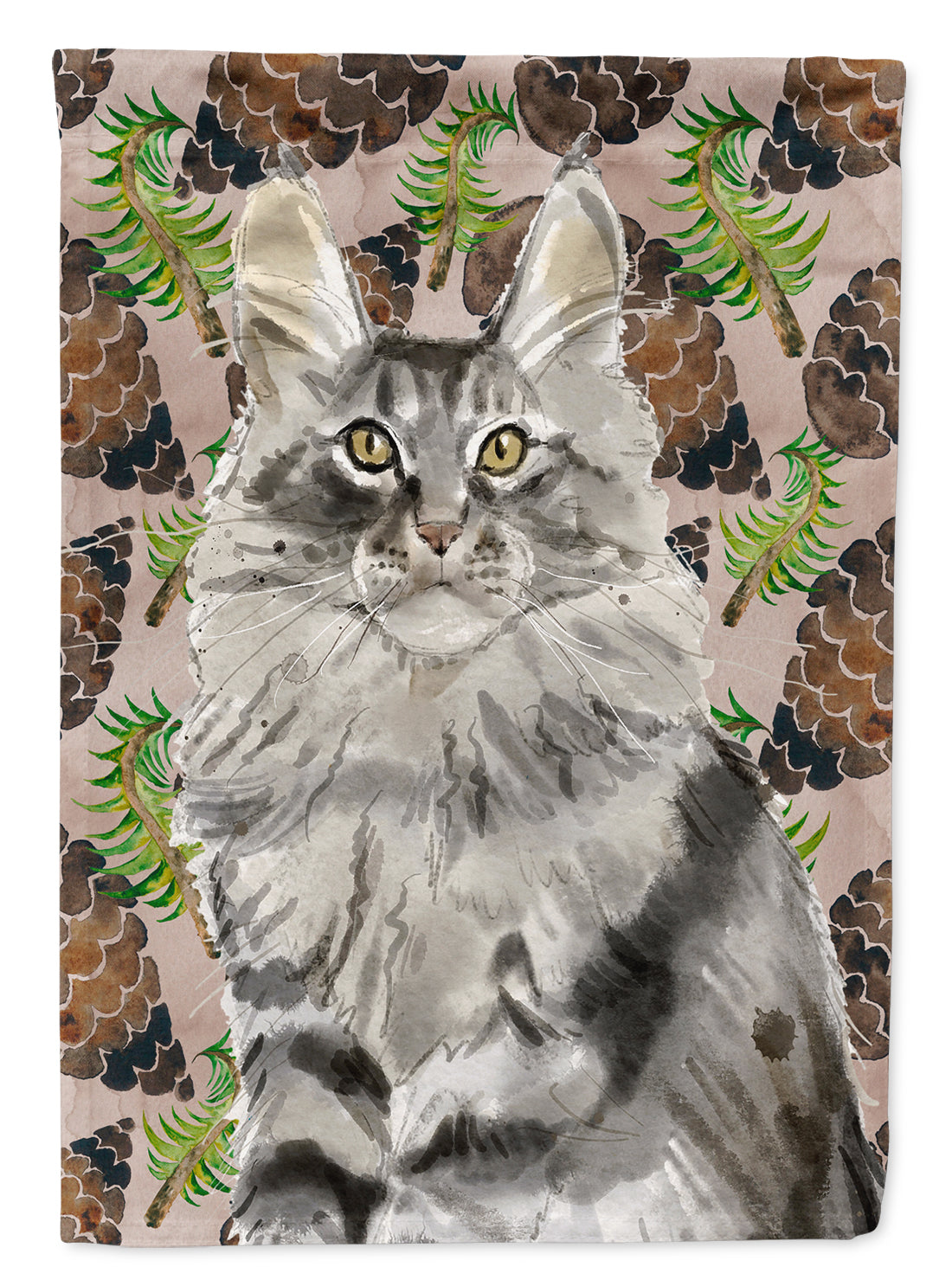Maine Coon Pine Cones Flag Canvas House Size CK3094CHF