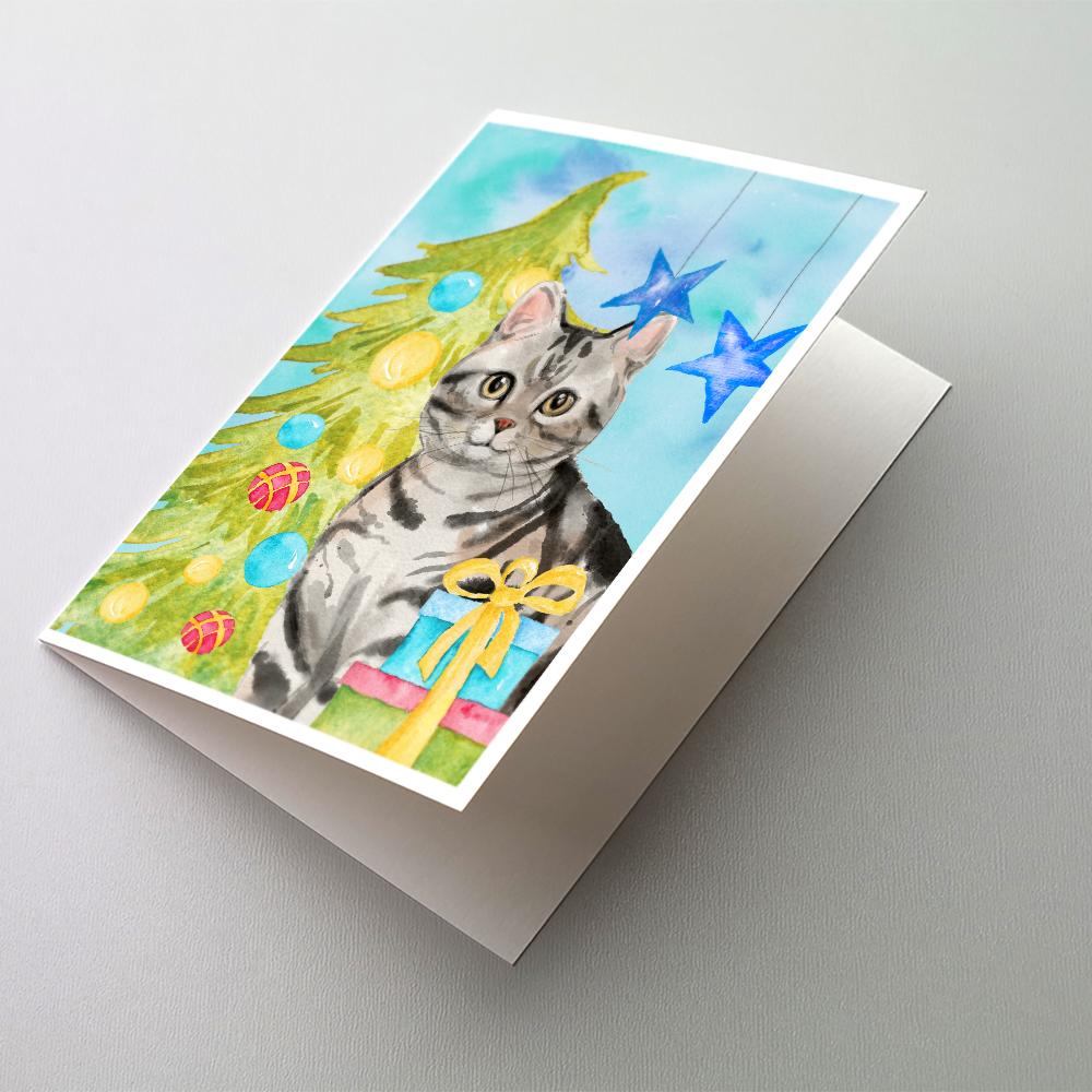 Buy this American Shorthair Christmas Presents Greeting Cards and Envelopes Pack of 8