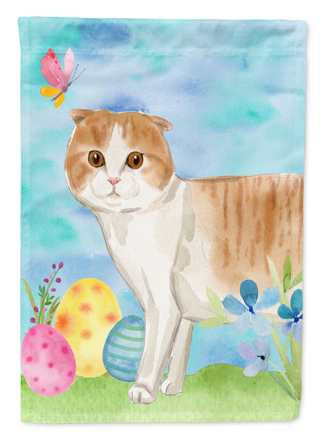 Scottish Fold Easter Eggs Flag Canvas House Size CK3143CHF