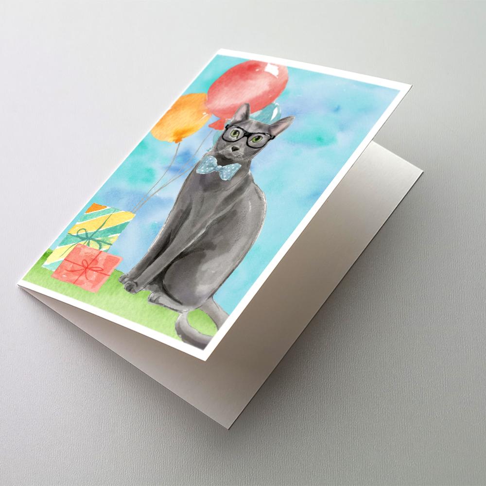 Buy this Blue Russian Happy Birthday Greeting Cards and Envelopes Pack of 8