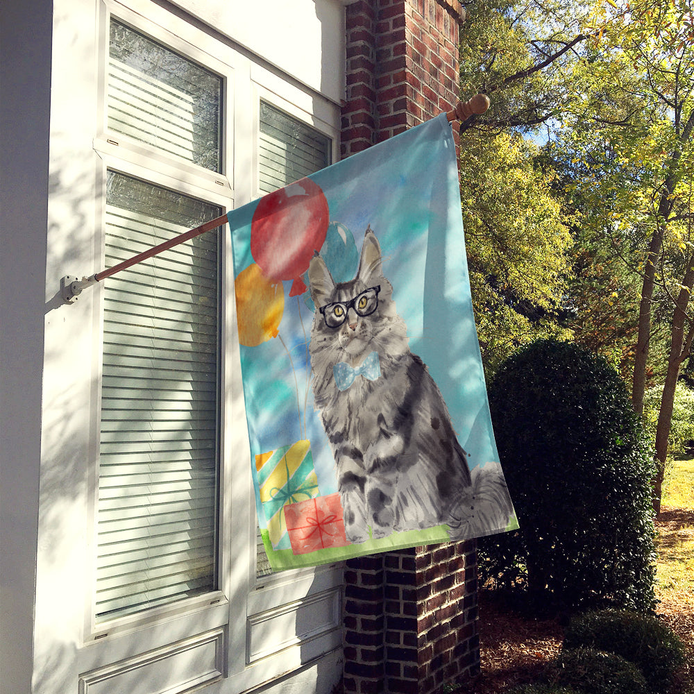 Maine Coon Happy Birthday Flag Canvas House Size CK3169CHF