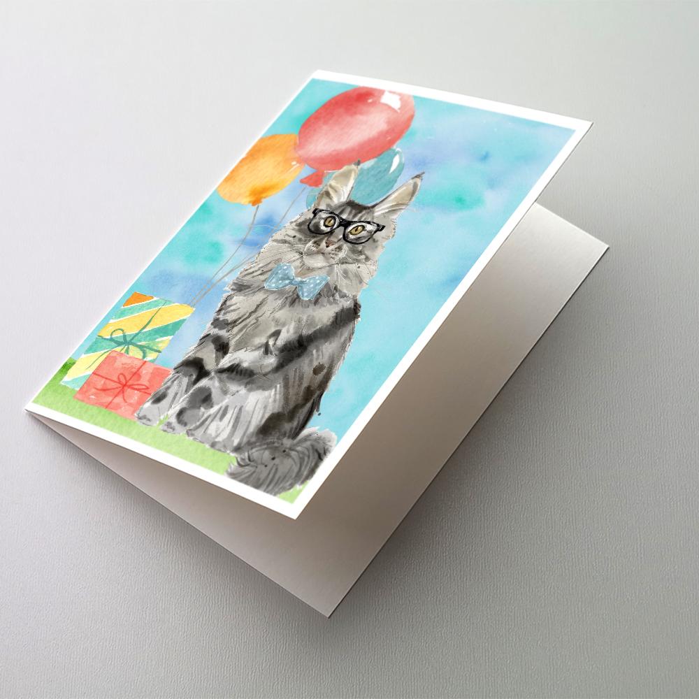 Buy this Maine Coon Happy Birthday Greeting Cards and Envelopes Pack of 8