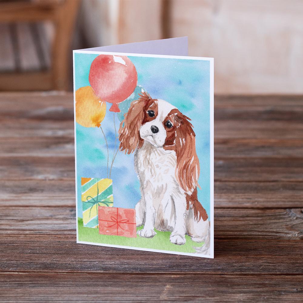 Buy this Happy Birthday Blenheim Cavalier Spaniel Greeting Cards and Envelopes Pack of 8