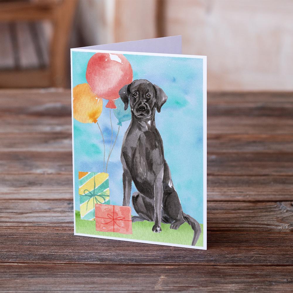 Happy Birthday Black Labrador Retriever Greeting Cards and Envelopes Pack of 8 - the-store.com