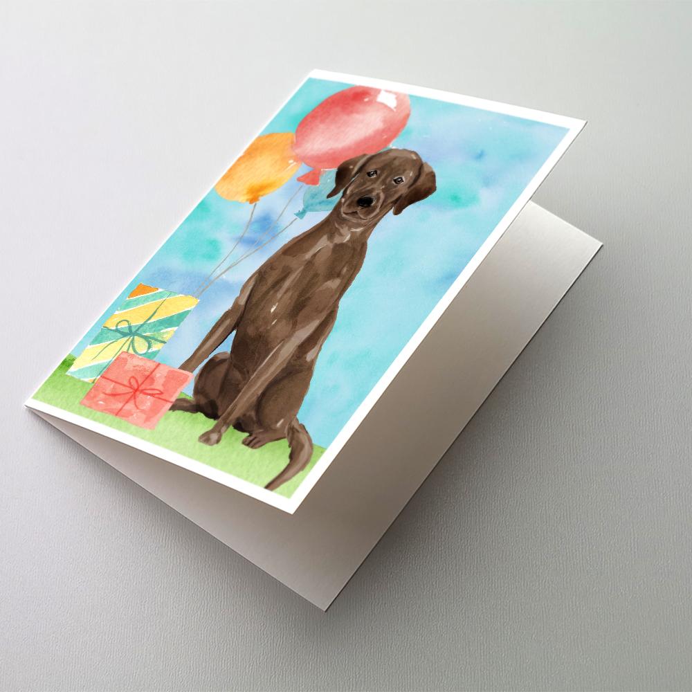 Buy this Happy Birthday Chocolate Labrador Retriever Greeting Cards and Envelopes Pack of 8