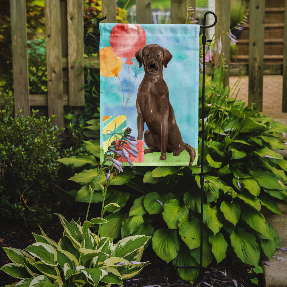 Happy Birthday Chocolate Labrador Retriever Flag Garden Size CK3234GF