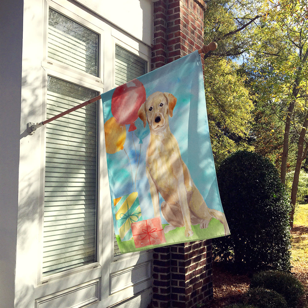 Happy Birthday Yellow Labrador Retriever Flag Canvas House Size CK3235CHF