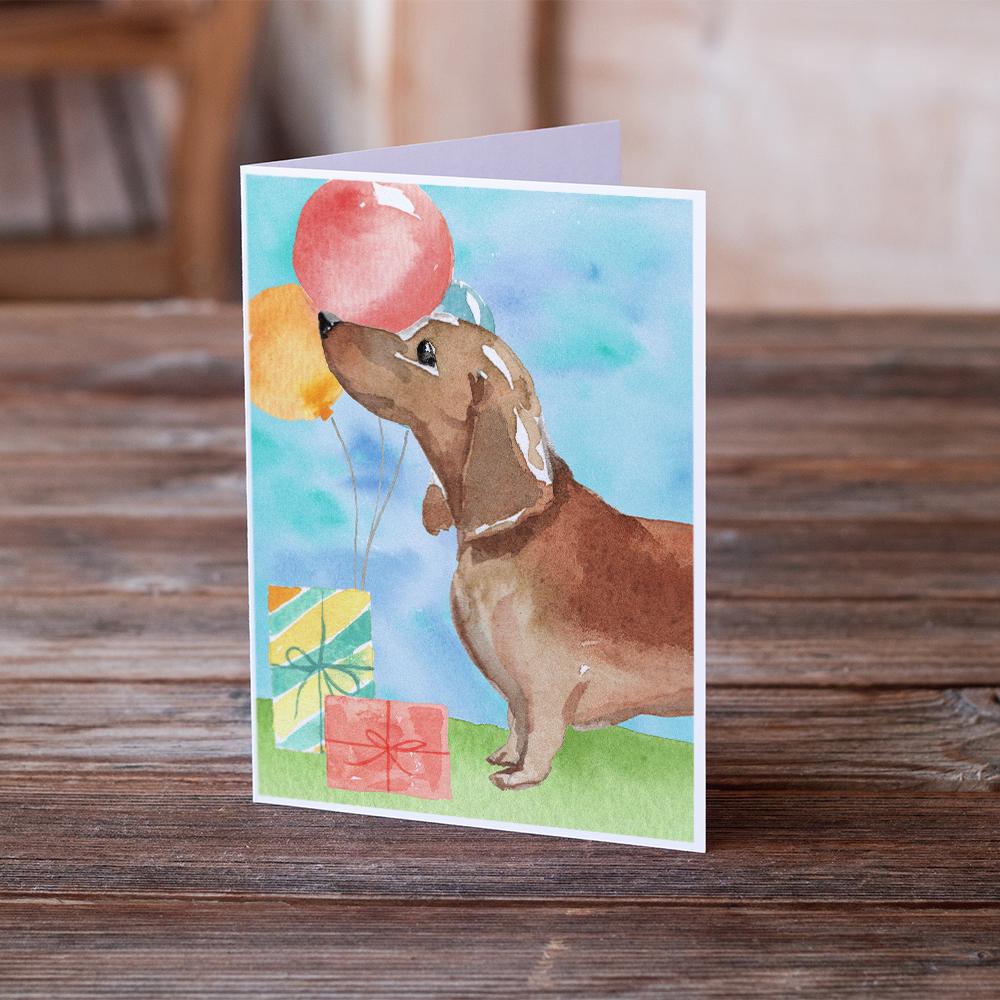 Buy this Happy Birthday Red Dachshund Greeting Cards and Envelopes Pack of 8