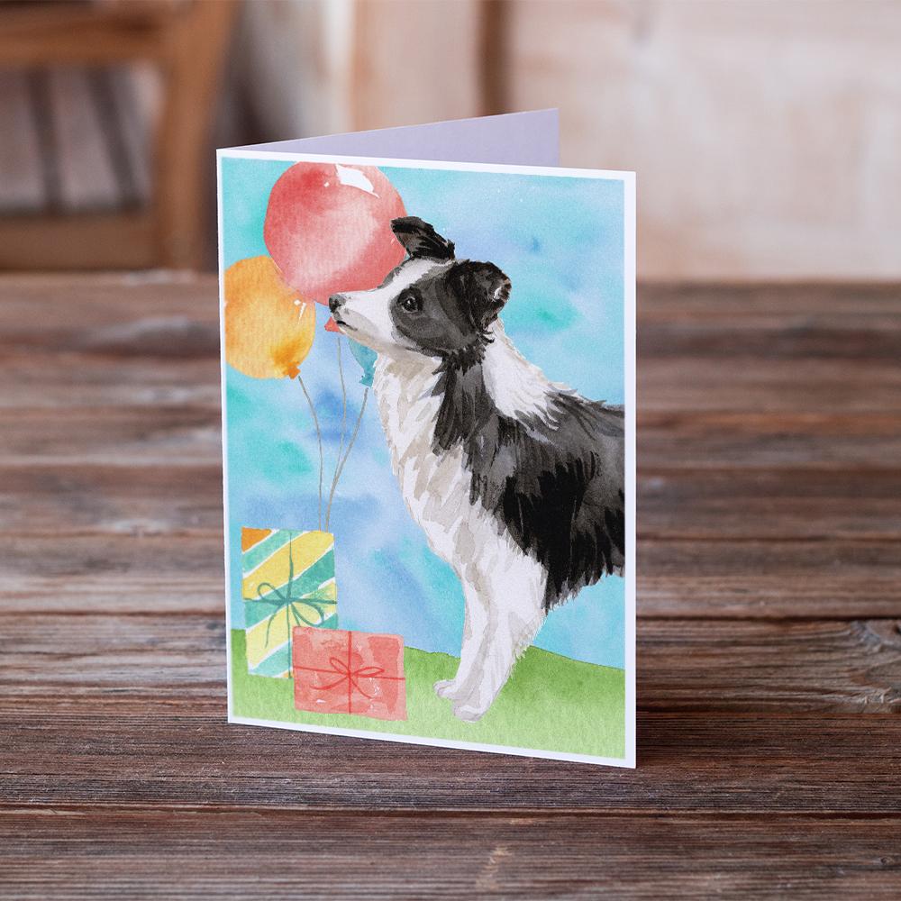 Happy Birthday Border Collie Greeting Cards and Envelopes Pack of 8 - the-store.com