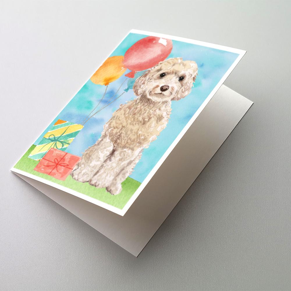 Buy this Happy Birthday Champagne Cockapoo Greeting Cards and Envelopes Pack of 8