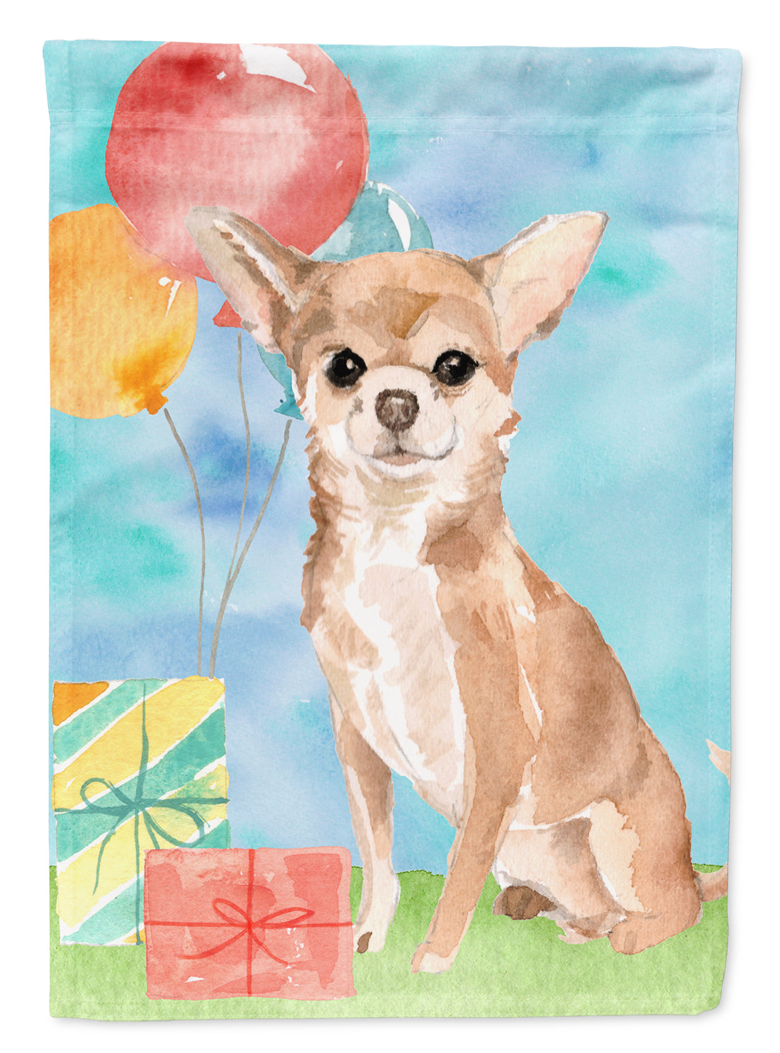 Happy Birthday Chihuahua Flag Canvas House Size CK3245CHF