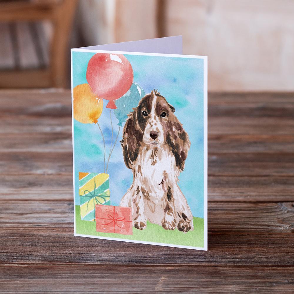Buy this Happy Birthday Chocolate Parti Cocker Spaniel Greeting Cards and Envelopes Pack of 8