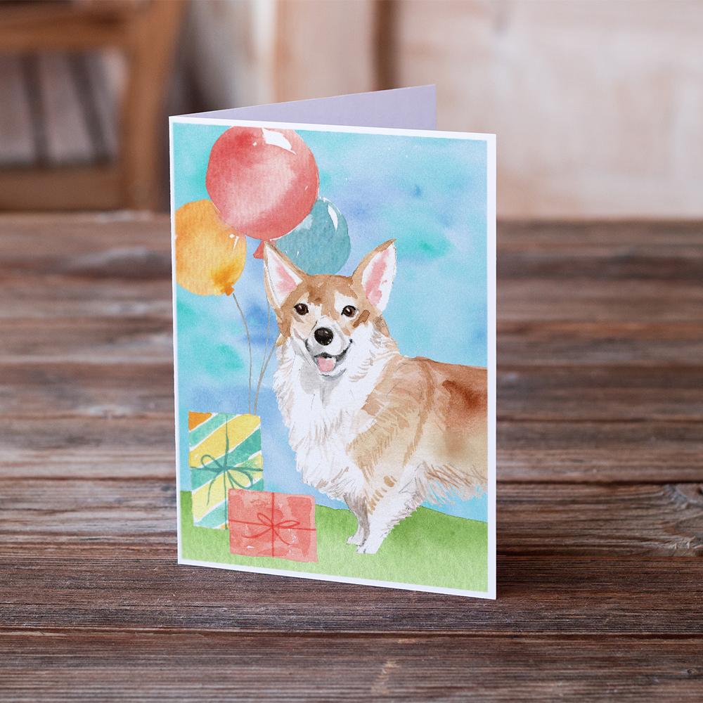 Happy Birthday Corgi Greeting Cards and Envelopes Pack of 8 - the-store.com