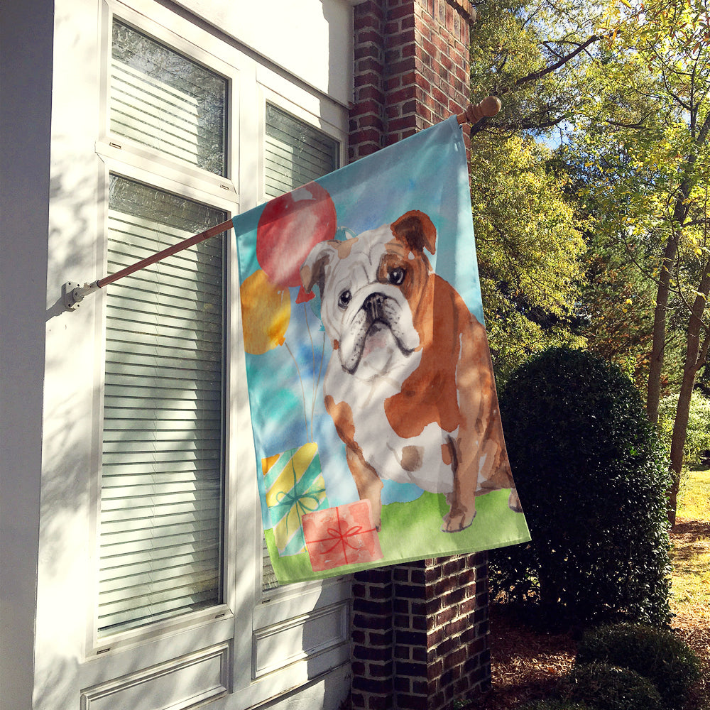 Happy Birthday English Bulldog Flag Canvas House Size CK3250CHF