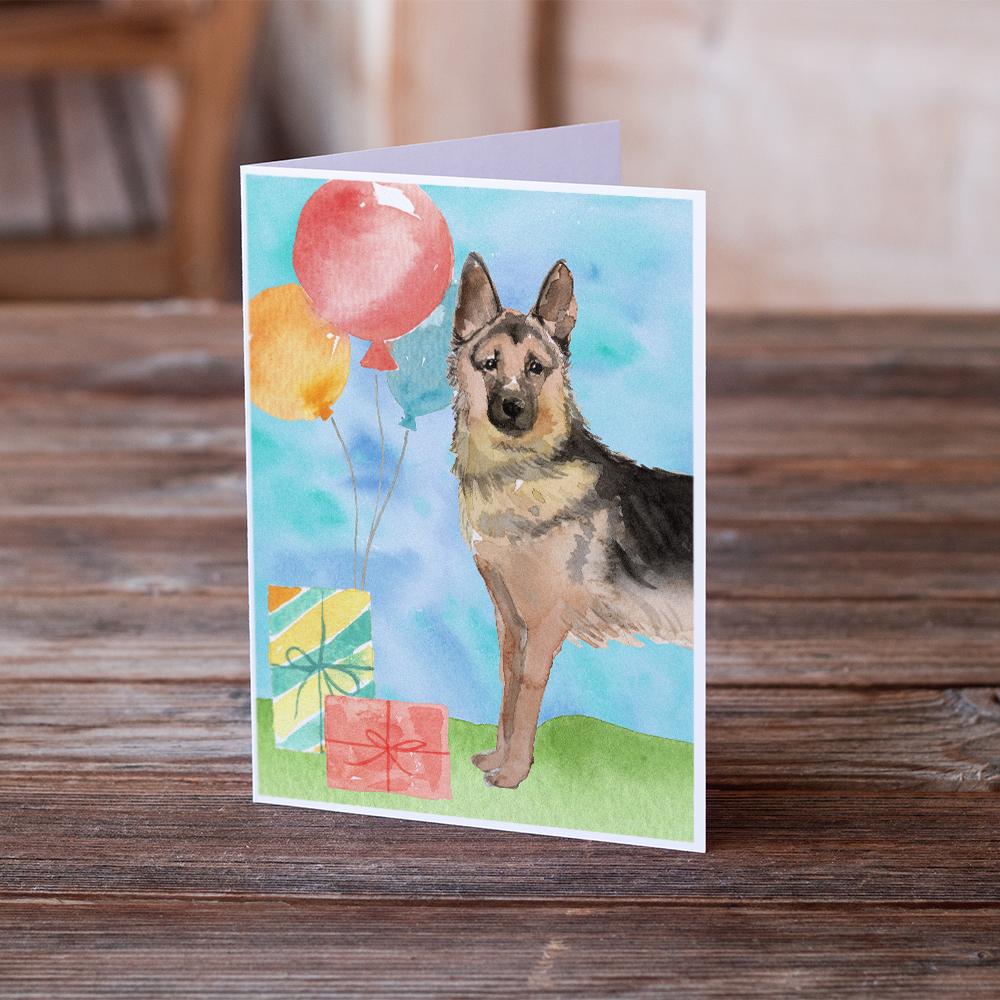 Happy Birthday German Shepherd Greeting Cards and Envelopes Pack of 8 - the-store.com