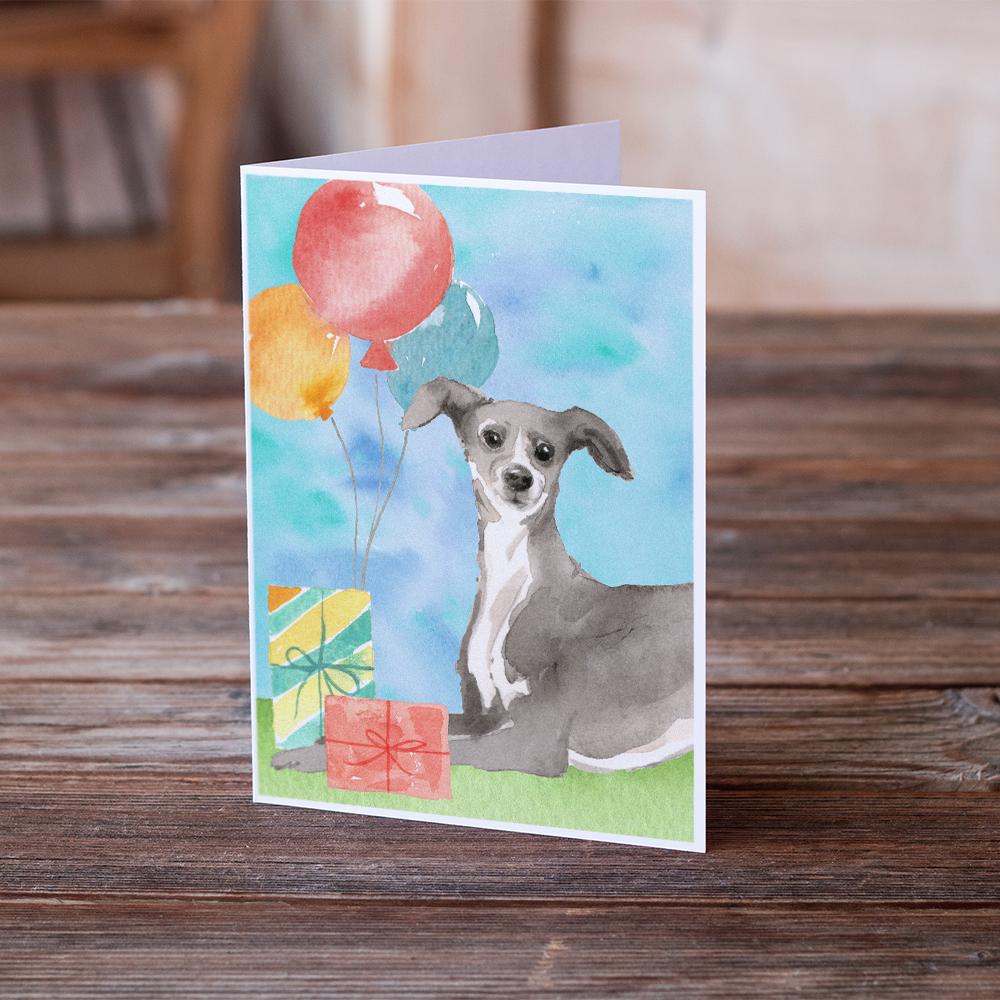Happy Birthday Italian Greyhound Greeting Cards and Envelopes Pack of 8 - the-store.com