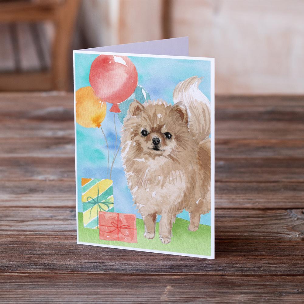 Happy Birthday Pomeranian Greeting Cards and Envelopes Pack of 8 - the-store.com