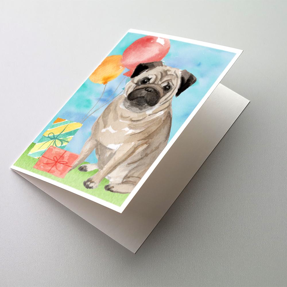 Buy this Happy Birthday Pug Greeting Cards and Envelopes Pack of 8