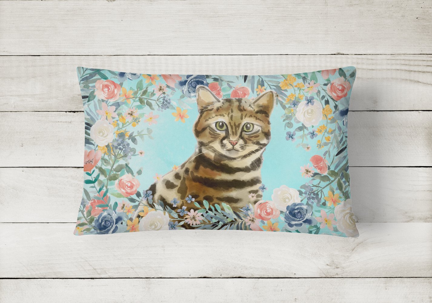 Bengal Spring Flowers Canvas Fabric Decorative Pillow CK3389PW1216 by Caroline's Treasures