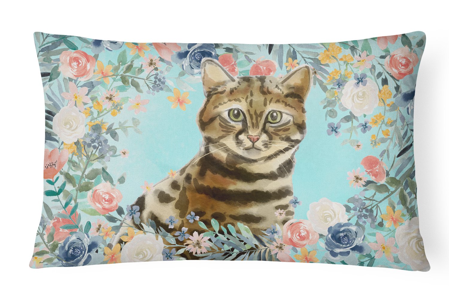 Bengal Spring Flowers Canvas Fabric Decorative Pillow CK3389PW1216 by Caroline's Treasures