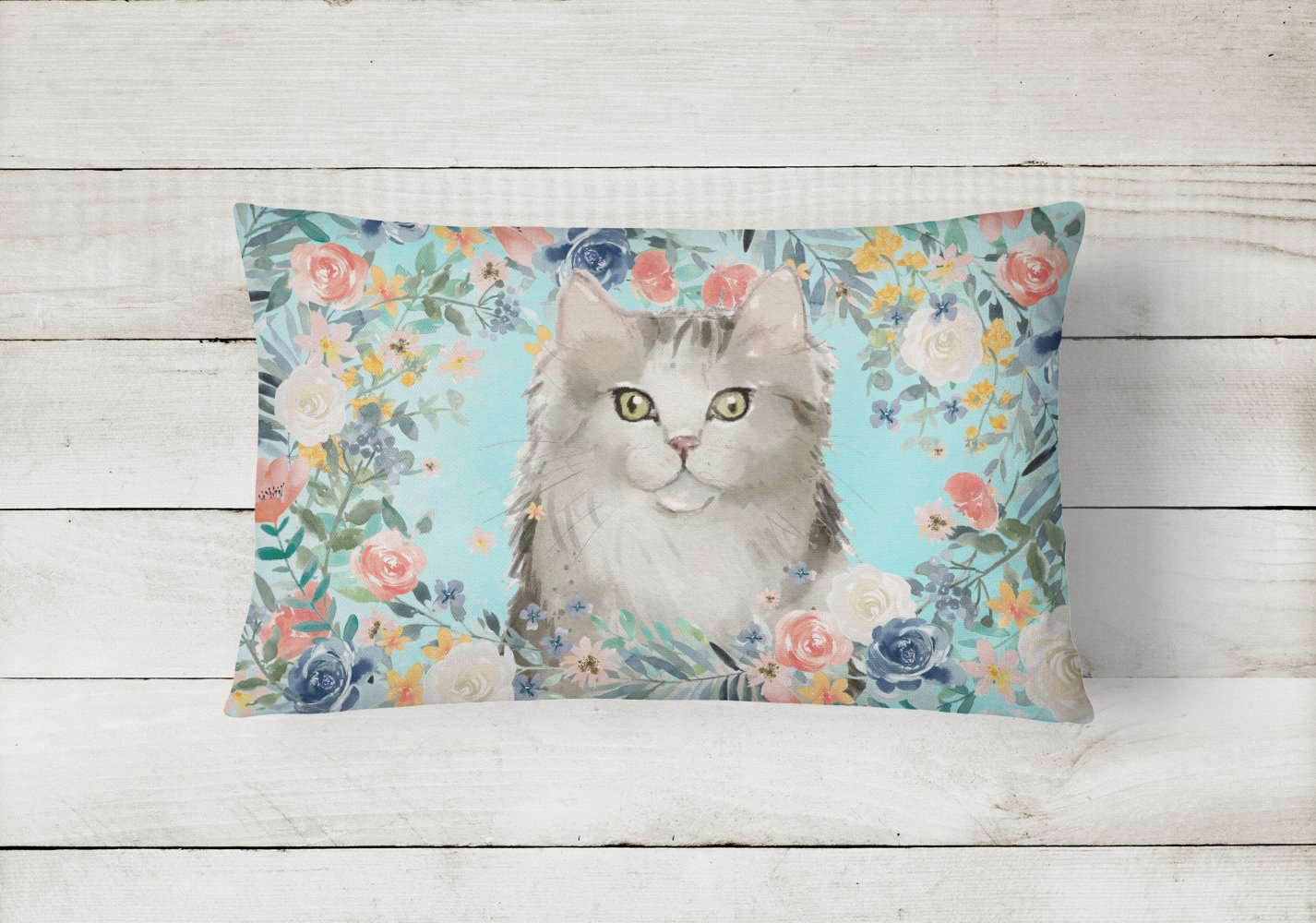 Ragamuffin Spring Flowers Canvas Fabric Decorative Pillow CK3395PW1216 by Caroline's Treasures