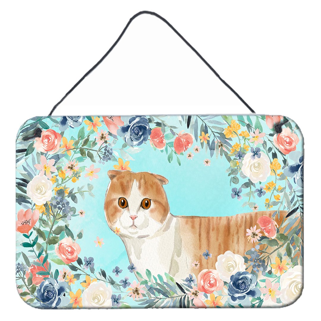 Scottish Fold Spring Flowers Wall or Door Hanging Prints CK3397DS812 by Caroline's Treasures