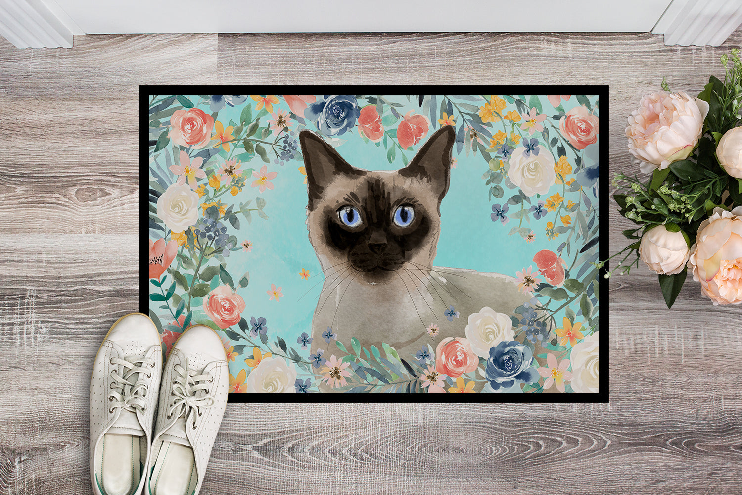 Siamese Spring Flowers Indoor or Outdoor Mat 18x27 CK3398MAT - the-store.com