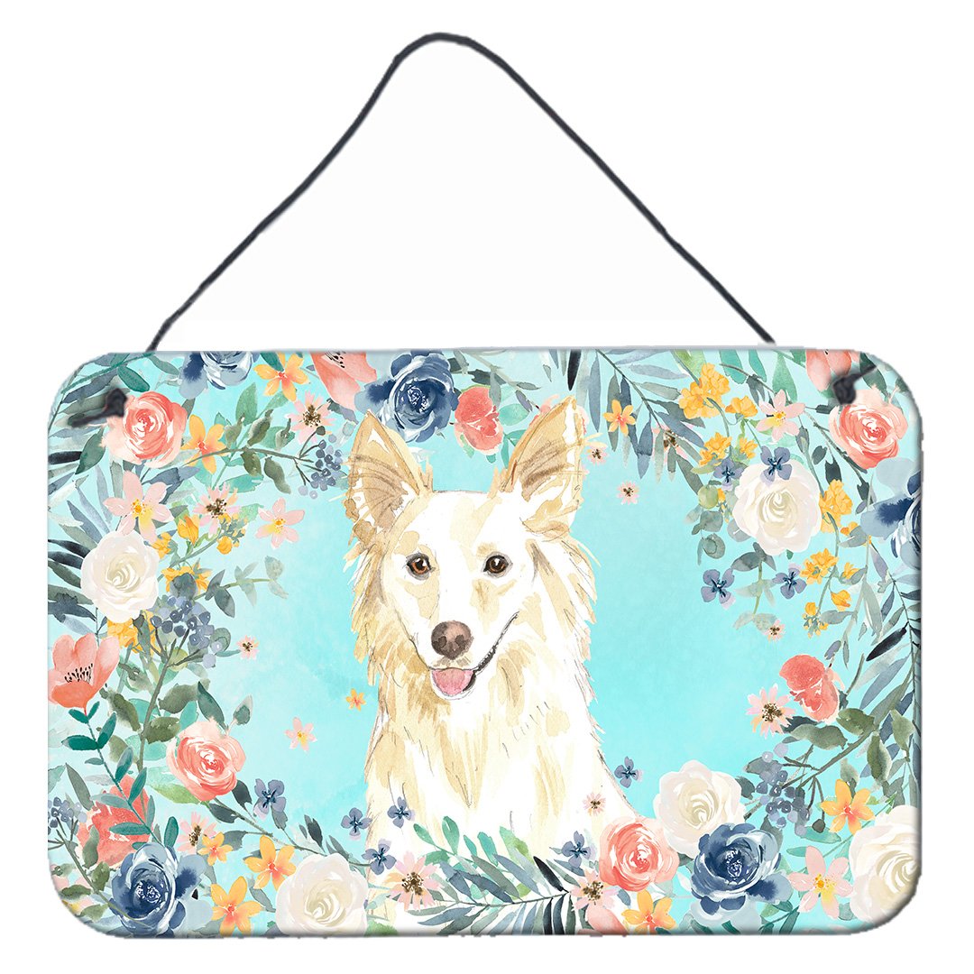 White Collie Wall or Door Hanging Prints CK3403DS812 by Caroline's Treasures