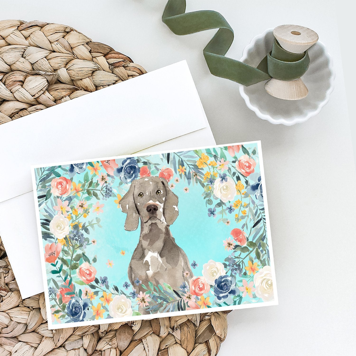 Buy this Weimaraner Greeting Cards and Envelopes Pack of 8