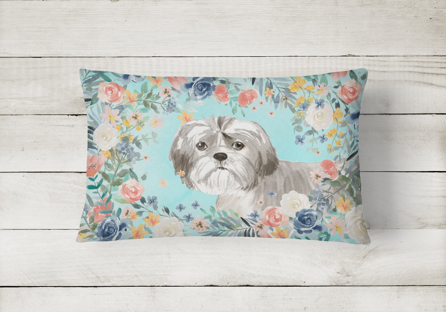 Shih Tzu Puppy Canvas Fabric Decorative Pillow CK3409PW1216 by Caroline's Treasures
