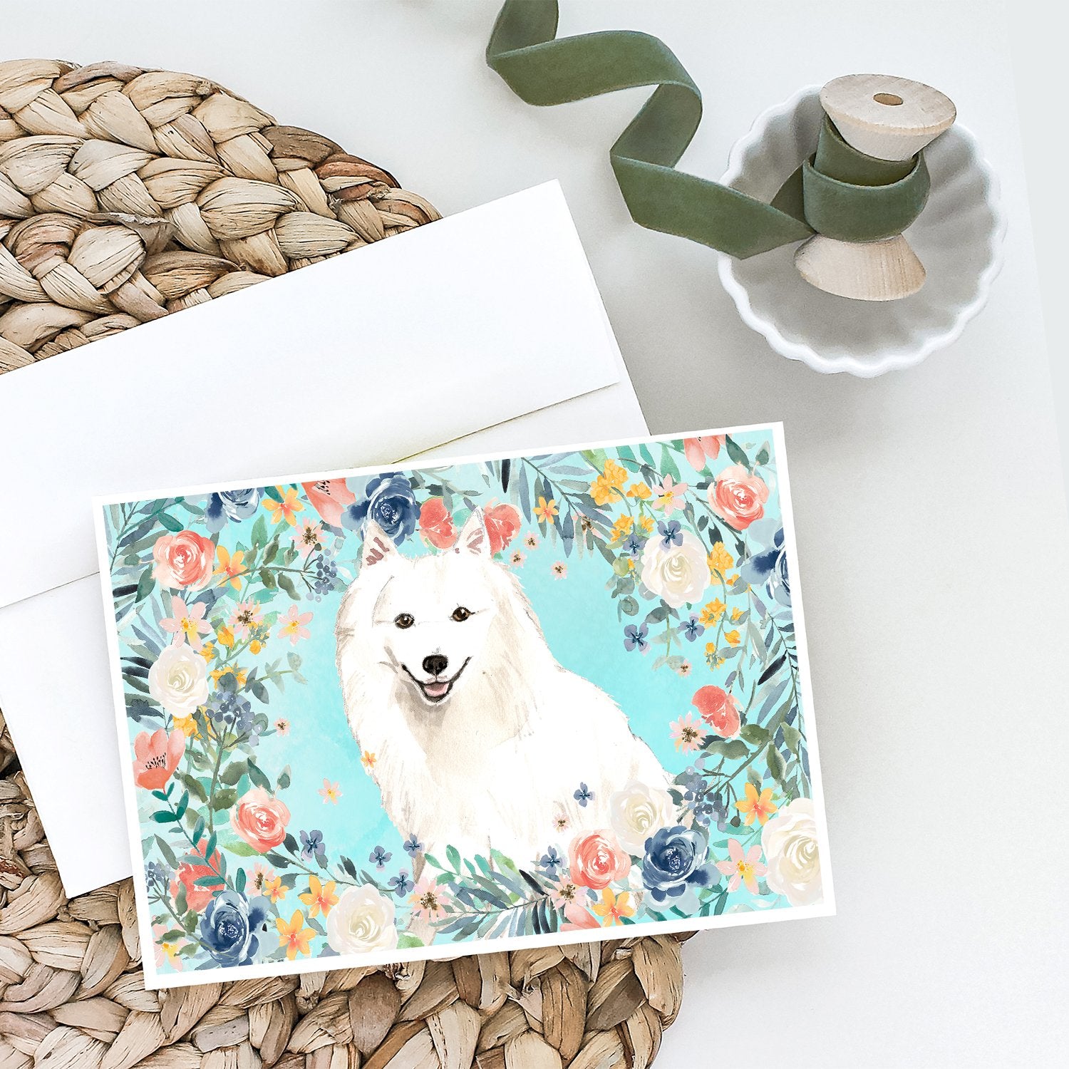 Buy this Japanese Spitz Greeting Cards and Envelopes Pack of 8