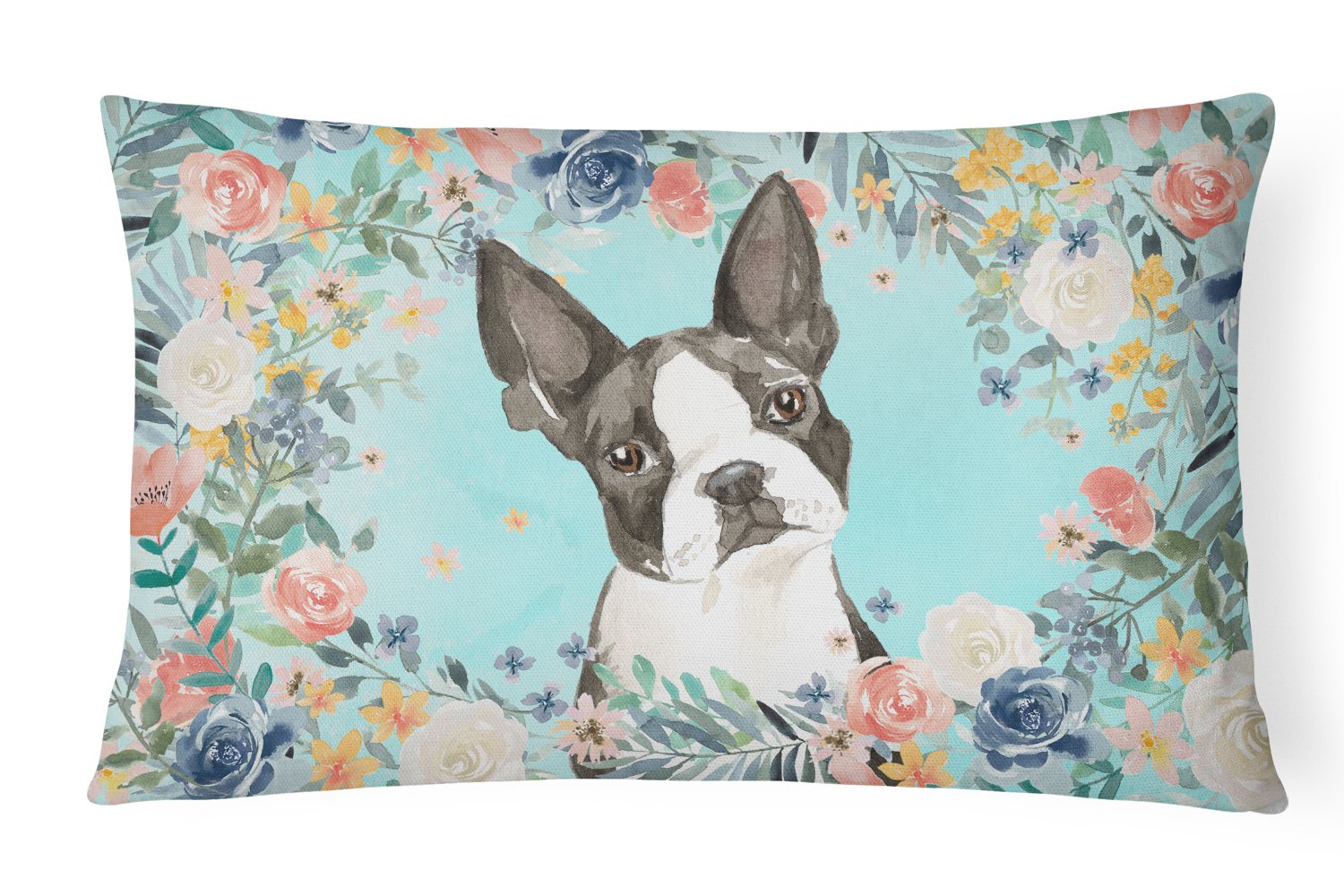 Boston Terrier Canvas Fabric Decorative Pillow CK3433PW1216 by Caroline's Treasures