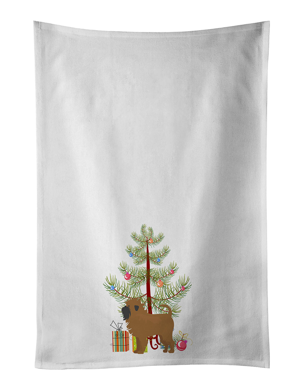 Buy this Tan Affenpinscher Christmas Tree White Kitchen Towel Set of 2