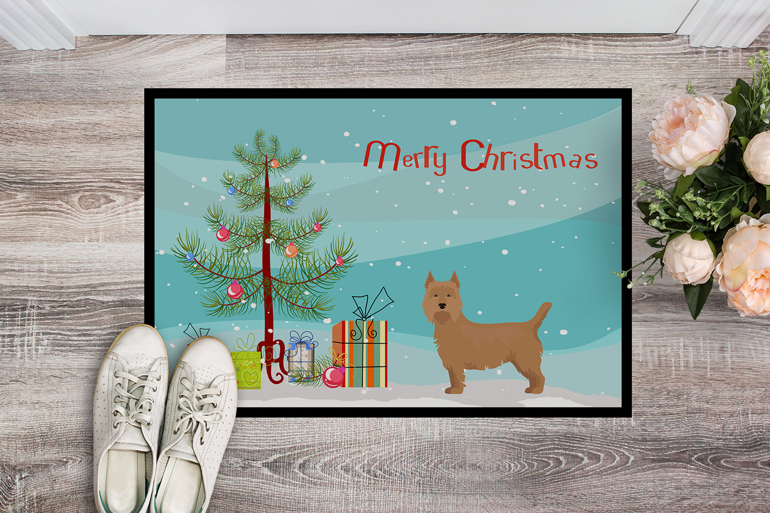 Airedale Terrier Christmas Tree Indoor or Outdoor Mat 18x27 CK3444MAT - the-store.com