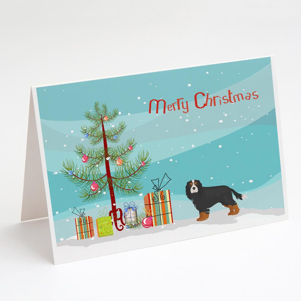 Buy this Cavalier King Charles Spaniel Tricolor Christmas Tree Greeting Cards and Envelopes Pack of 8