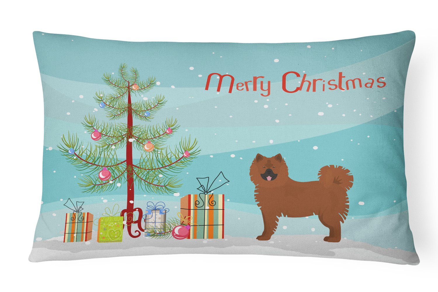 Eurasier or Eurasian dog Christmas Tree Canvas Fabric Decorative Pillow CK3454PW1216 by Caroline's Treasures