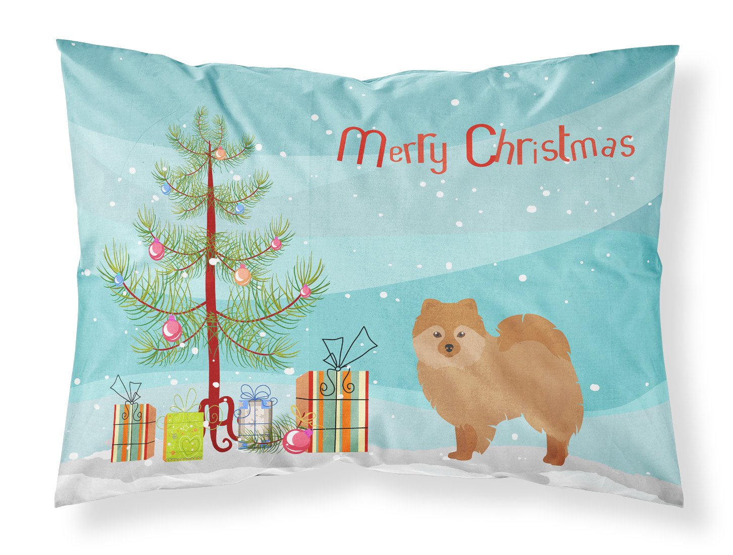 German Spitz Christmas Tree Fabric Standard Pillowcase CK3456PILLOWCASE by Caroline's Treasures