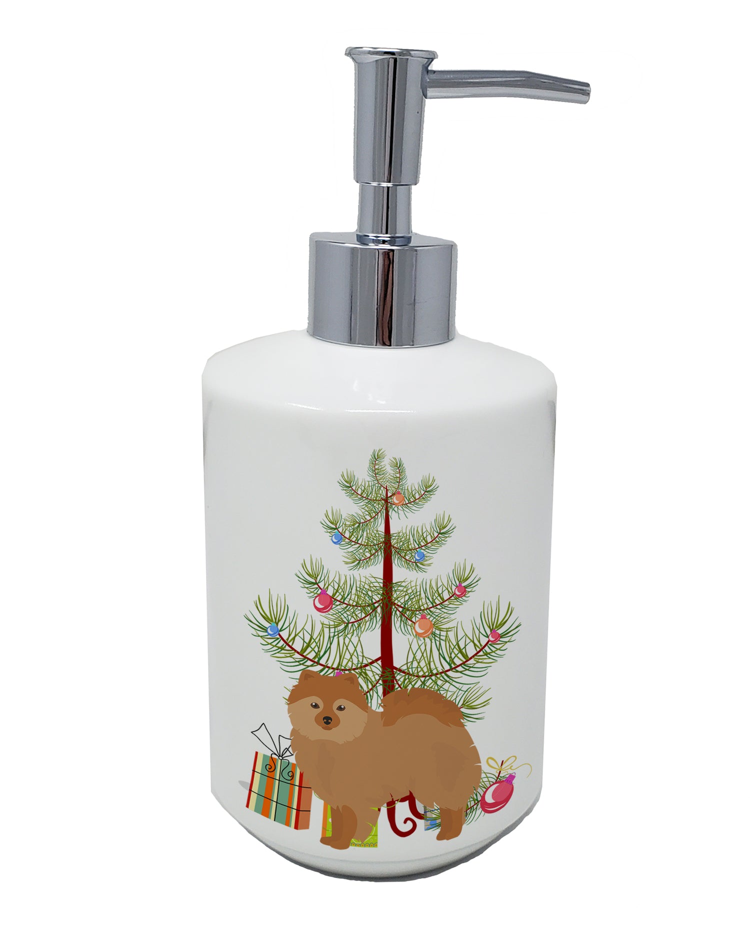Buy this German Spitz Christmas Tree Ceramic Soap Dispenser