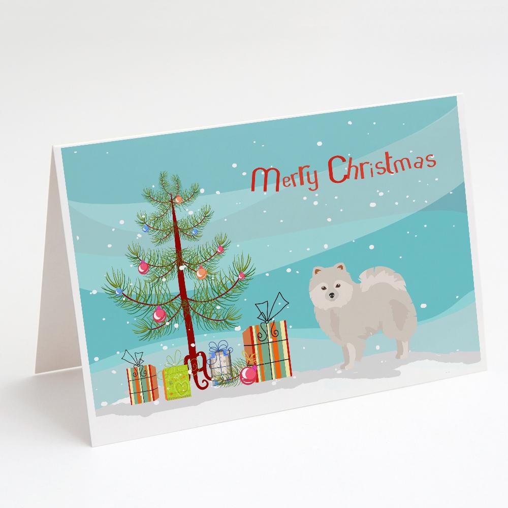 Buy this Japanese Spitz Christmas Tree Greeting Cards and Envelopes Pack of 8