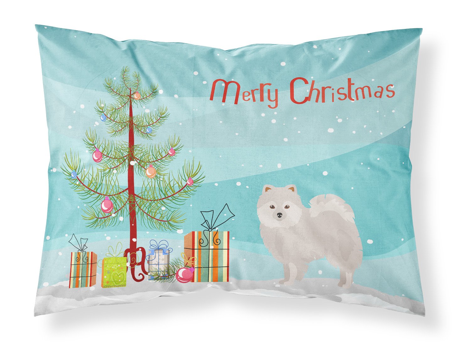 Japanese Spitz Christmas Tree Fabric Standard Pillowcase CK3463PILLOWCASE by Caroline's Treasures