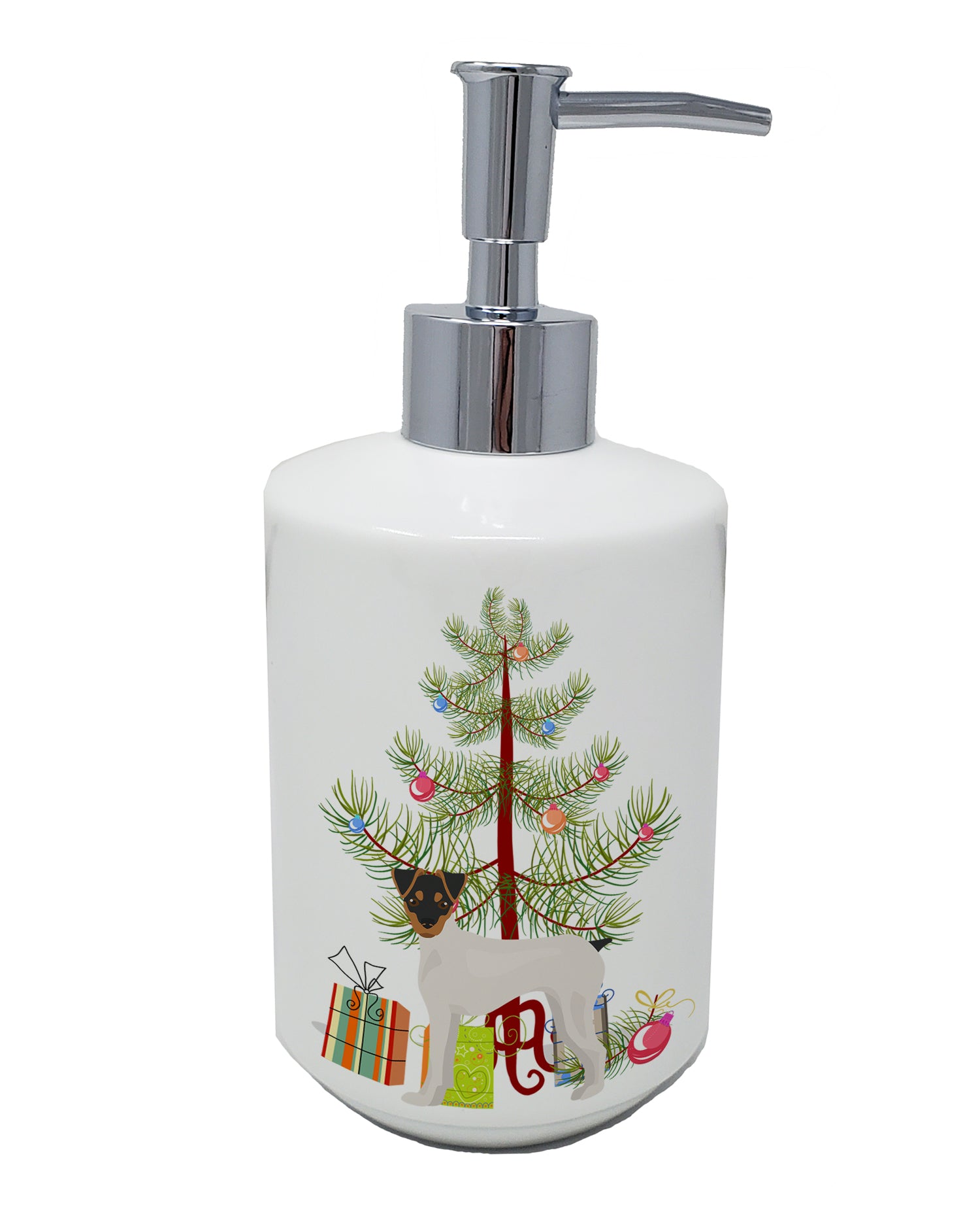 Buy this Japanese Terrier Christmas Tree Ceramic Soap Dispenser