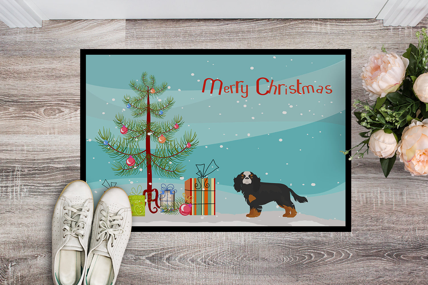 Cavalier King Charles Spaniel Christmas Tree Indoor or Outdoor Mat 18x27 CK3465MAT - the-store.com