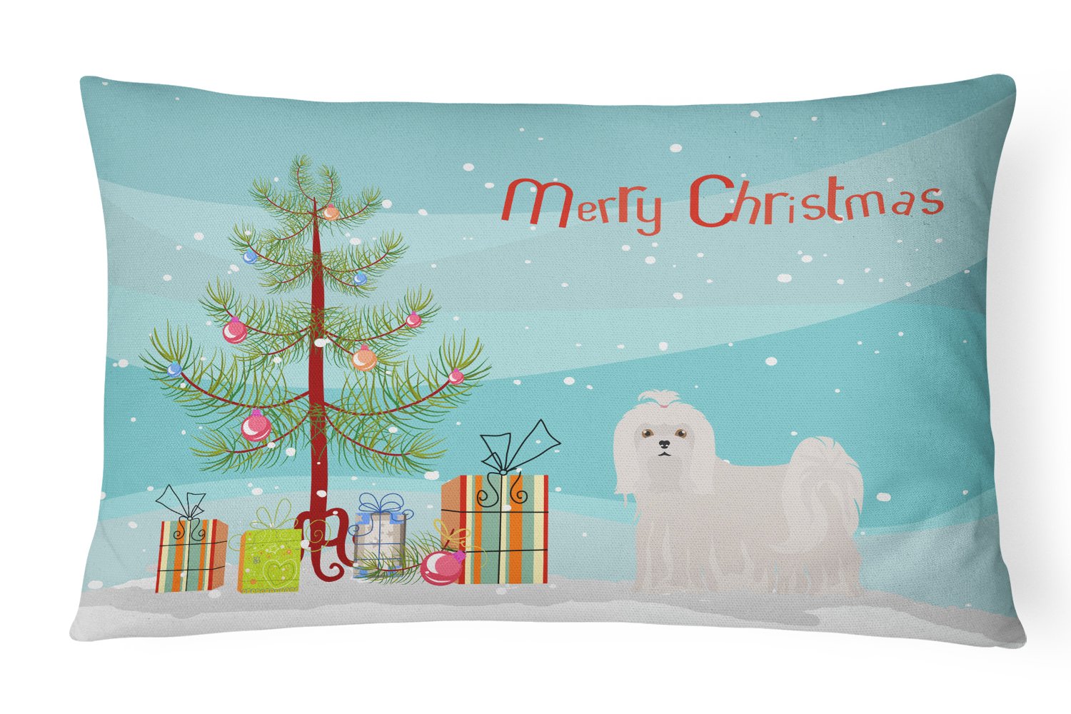 Maltese Christmas Tree Canvas Fabric Decorative Pillow CK3471PW1216 by Caroline's Treasures
