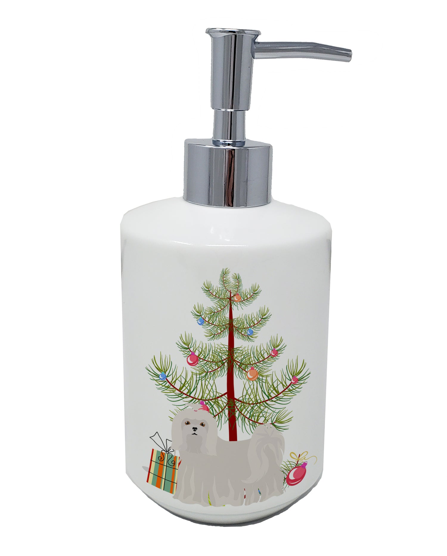 Buy this Maltese Christmas Tree Ceramic Soap Dispenser