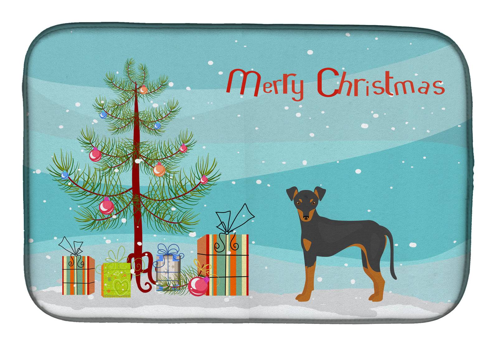 Manchester Terrier Christmas Tree Dish Drying Mat CK3472DDM