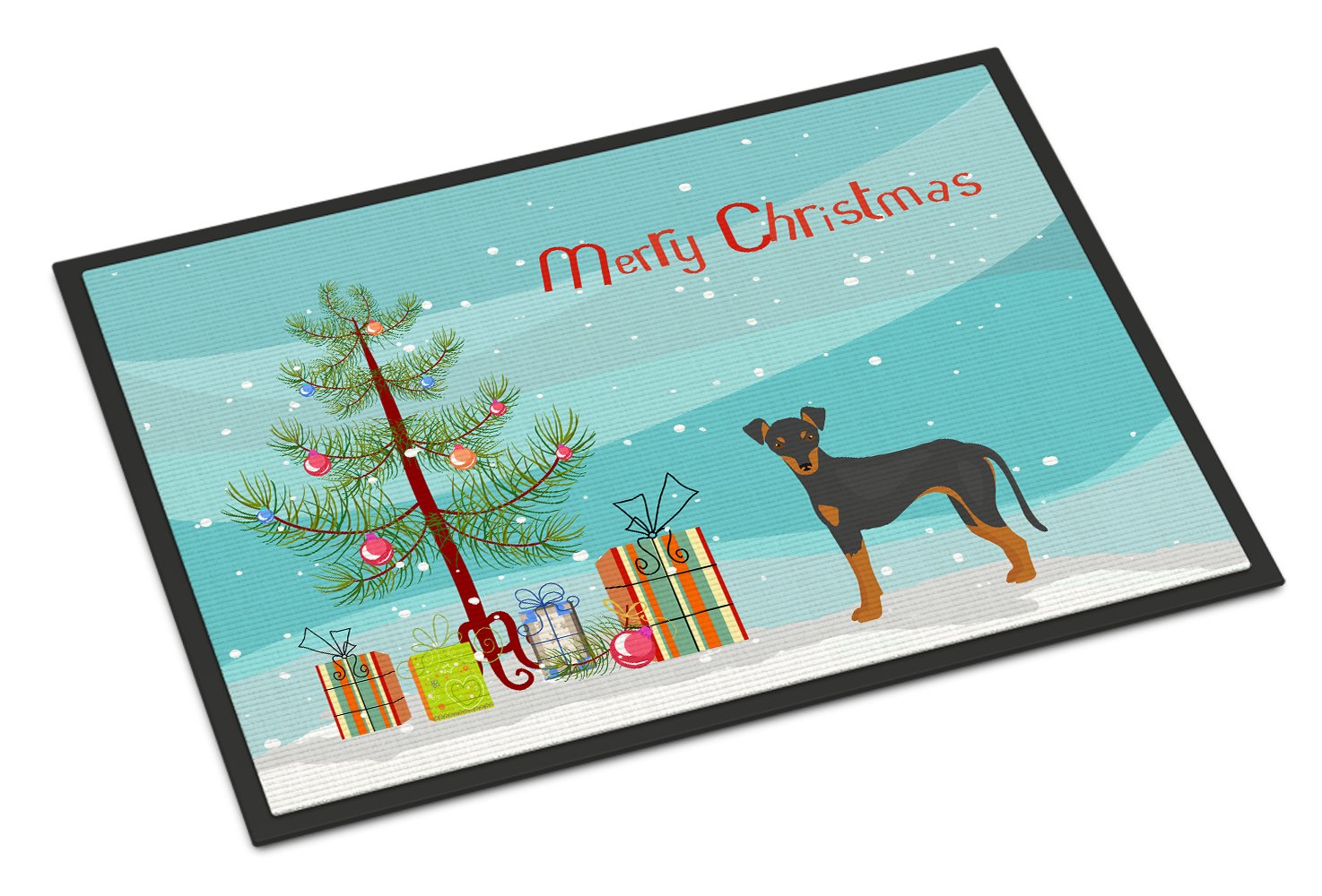 Manchester Terrier Christmas Tree Indoor or Outdoor Mat 24x36 CK3472JMAT by Caroline's Treasures