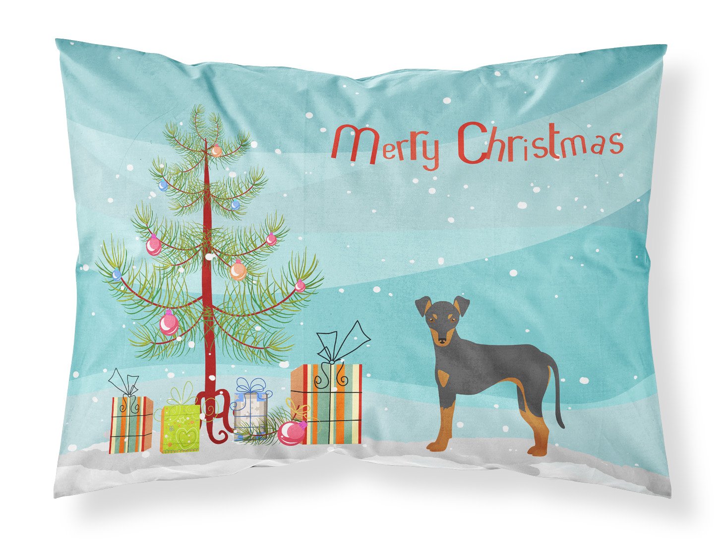 Manchester Terrier Christmas Tree Fabric Standard Pillowcase CK3472PILLOWCASE by Caroline's Treasures