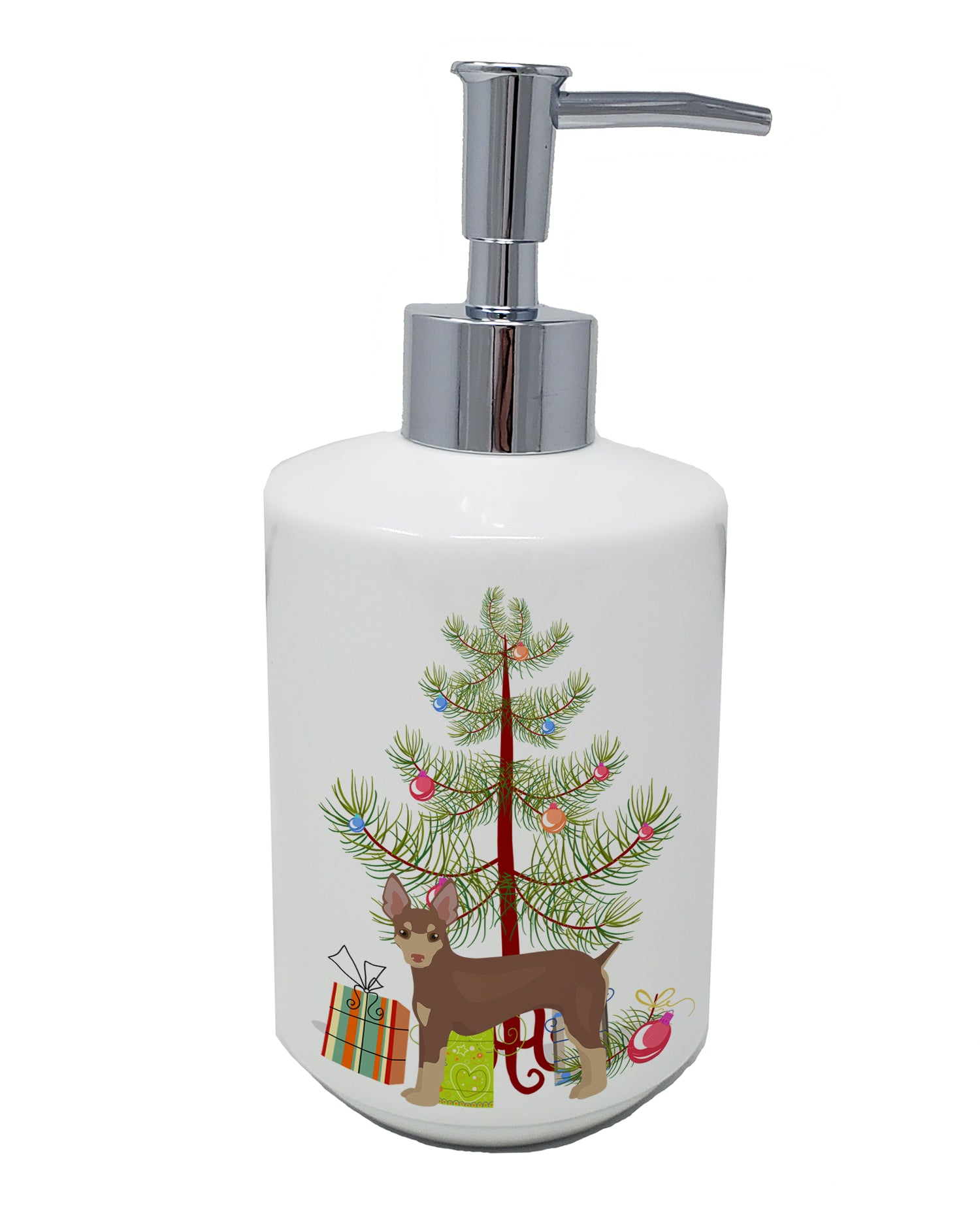 Buy this Miniature Fox Terrier Christmas Tree Ceramic Soap Dispenser